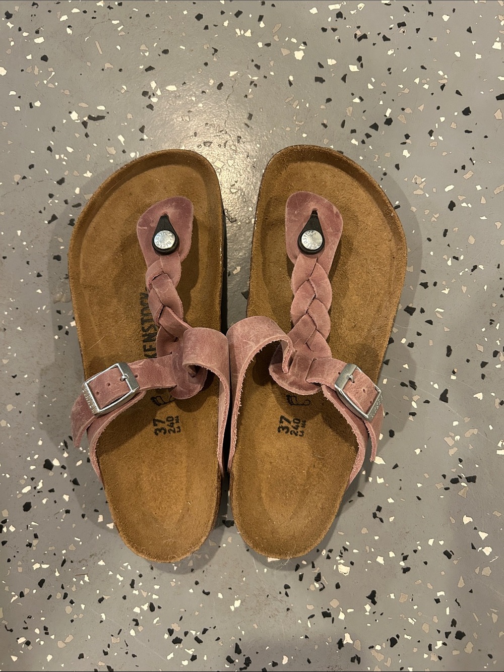 Birkenstock Women's Braided Toe-Post Sandals in Mauve